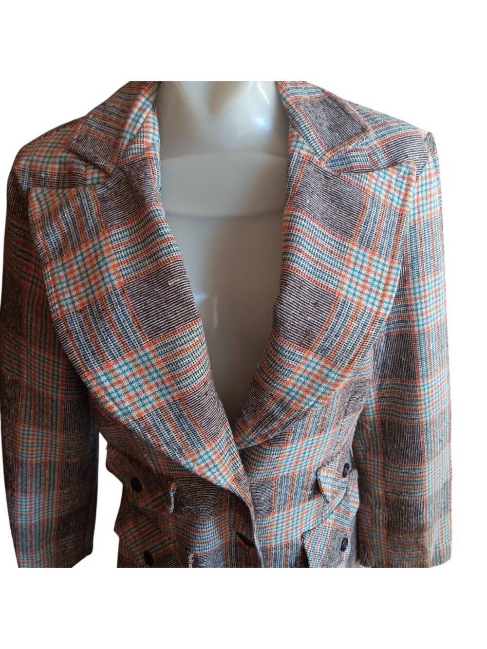 1970's True Vintage Blazer Jacket Medium Wards Distress Double-Breasted Boho